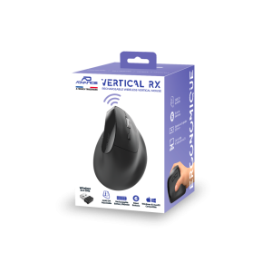 Souris ergonomique sans fil - capteur optique 2400 dpi - 6 boutons - USB