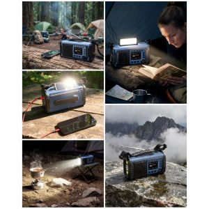 Radio FM/DAB+ Réveil Radio portable USB Solaire – Radio d'urgence avec manivelle - Powerbank 20000 mAh