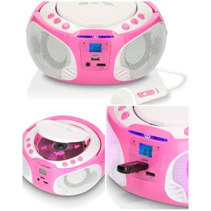 Radio karaoké portable - LENCO - SCD-650 - CD/MP3/USB - Radio FM - Micro & jeux de lumières