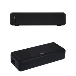 Barre de son portable 30 W party karaoké avec effet d'écho et 2 microphones sans fil UHF