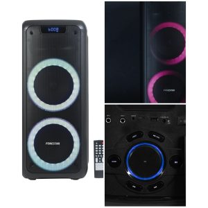 Enceinte portable PRO Bluetooth – BT/AUX/USB – 100W – LED RGB – Télécommande - Microphone
