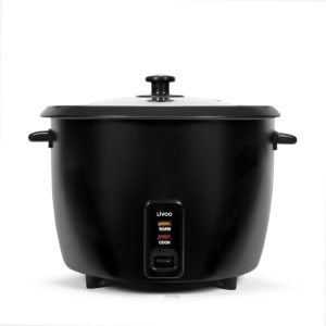 Cuiseur à riz et vapeur en Inox Noir Capacité 2.8L avec Couvercle transparent avec évaporateur