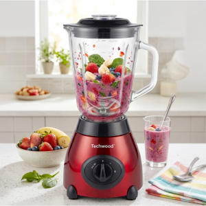 Blender Métal Rouge 500W Beige 1,5 L 2 Vitesses