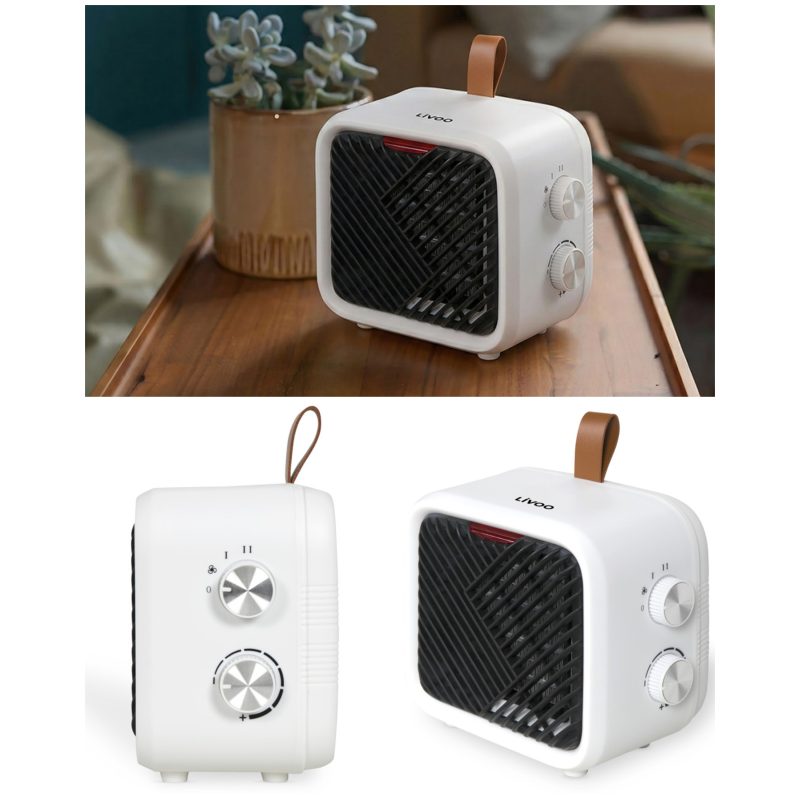 Chauffage soufflant vintage Céramique – blanc – 1500W – Salle de bains