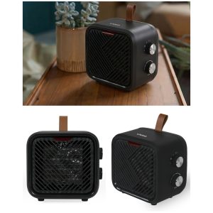 Chauffage soufflant vintage Céramique – Noir – 1500W – Salle de bains