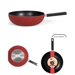 WOK 32 cm Manche Amovible – Fonte d'Aluminium – Revêtement pierre – Tous feux Dont INDUCTION