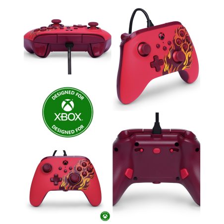 Manette Xbox one-s-x-PC filaire neon carbon Red Blaze xbox ergonomique
