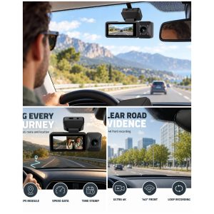Caméra Embarquée WIFI - Dashcam 4k@30fps – 4MPixel 3.16" LCD Détection de mouvement – Vision nocturne