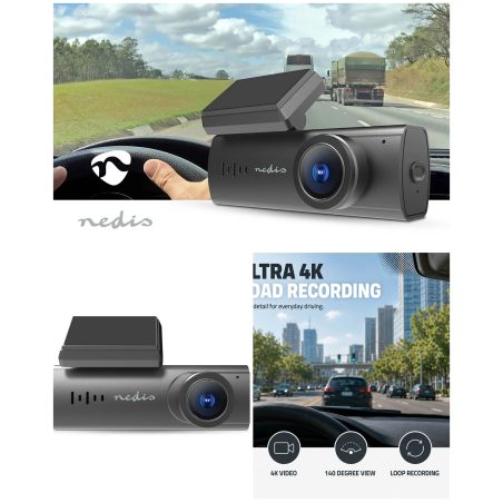 Caméra Embarquée WIFI - Dashcam 4k@30fps – 4MPixel - Détection de mouvement – Vision nocturne