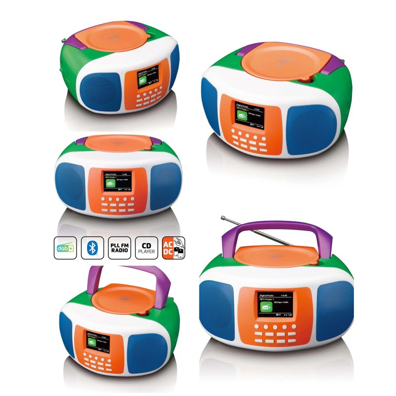 Radio FM Stéréo portable Lecteur CD-Bluetooth DAB+/FM -lecteur CD et grand écran couleur LCD