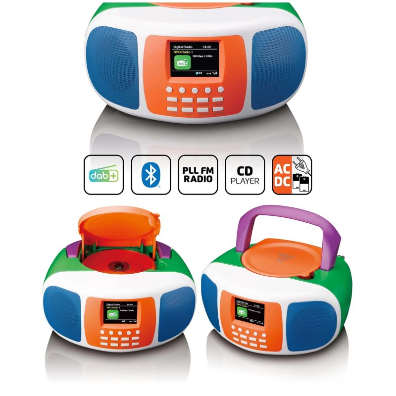 Radio FM Stéréo portable Lecteur CD-Bluetooth DAB+/FM -lecteur CD et grand écran couleur LCD