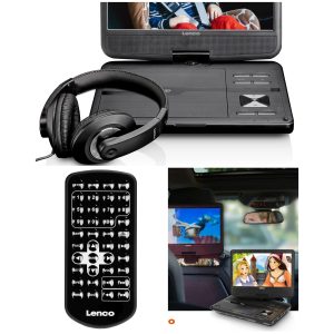 Lecteur DVD portable TFT 16: 9 LENCO Ecrans 9 POUCES USB-SD DVD-R/RW, DVD+R, CD télécommande + SUPPORT + Casque