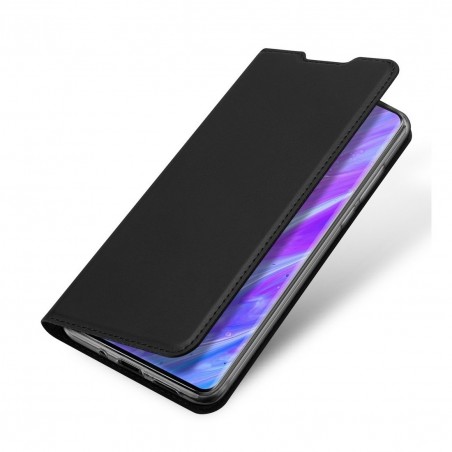 Etui portefeuille DUX Ducis en cuir PU avec porte-carte et fonction vidéo pour Galaxy S20 - Noir