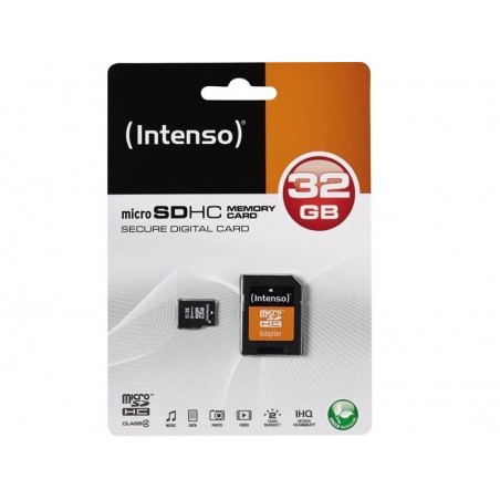 MicroSDHC 32GB Intenso + Adaptateur CL4 sous Blister