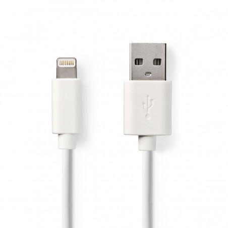 Câble de Charge et de Synchronisation | Apple Lightning Mâle à 8 Broches - USB A Mâle | 1,0 m | Blanc