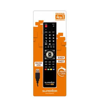 Télécommande universelle  noire pour 4 appareils