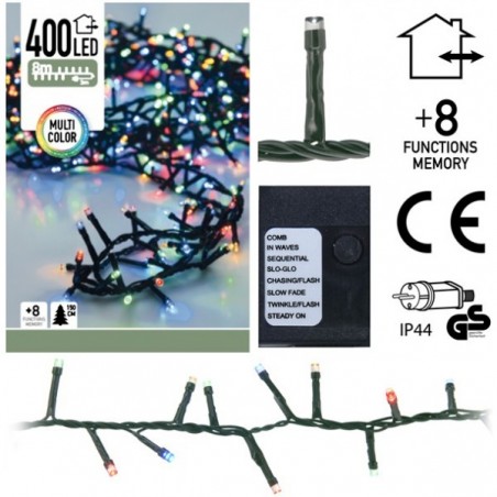 Lumières de Noël 400 LED Multicolore 8 Jeux De Lumière