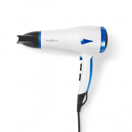 Sèche-cheveux | 2000 W | Ionisation | Flux d'air froid | Blanc