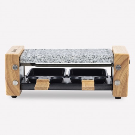 raclette et pierre à cuire 2 personnes design bois