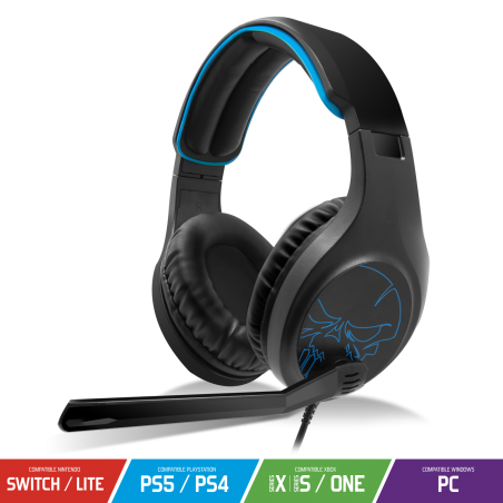 CASQUE GAMER – ELITE-H20 – Casque Noir Audio Pro Gamer - Simili Cuir - Microphone Flip and Mute – Multiplateforme PS5 / XBOX X