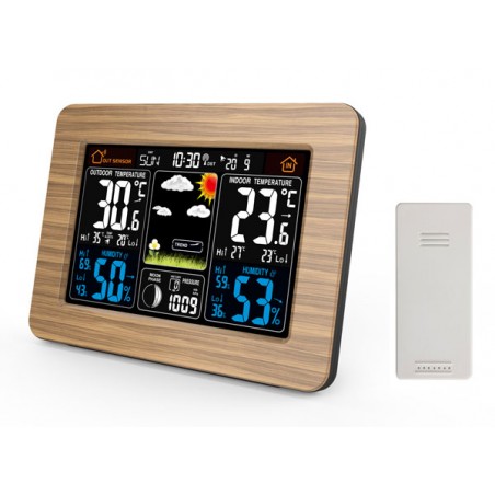 STATION METEO COULEUR BOIS