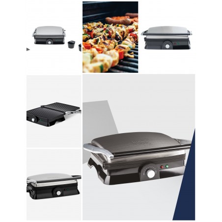 APPAREIL électrique grill et plancha en acier inoxydable 2 000 W