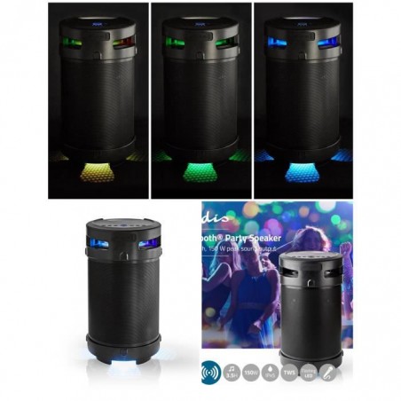 Enceinte Bluetooth amplifiée mobile MEGA BASS / USB +USB-C IPX5 LED RGB -TWS AUX 3.5 ENTREE MICRO 6.35mm
