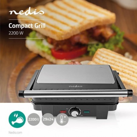 Grill électrique multifonction Grille-viande BURGER Paninis Appareil à Sandwich Barbecue de table 2 200 W