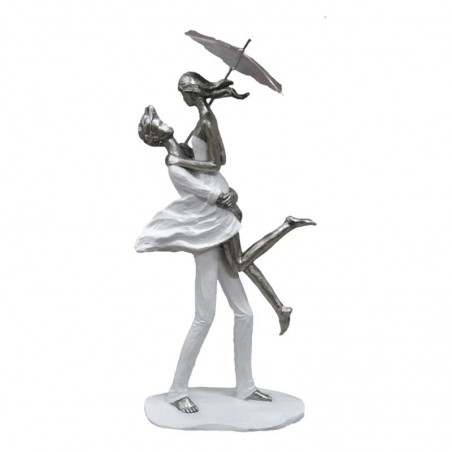 Statuette décorative design" Couple romantique parapluie