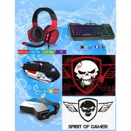 Pack gamer spirit mk7 casque + souris +cross1+eh60