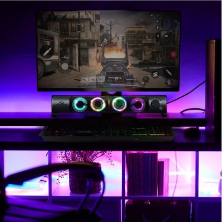 Pack 2 enceintes SoundPhonic USB 2.0 LEDS RGB - 6W