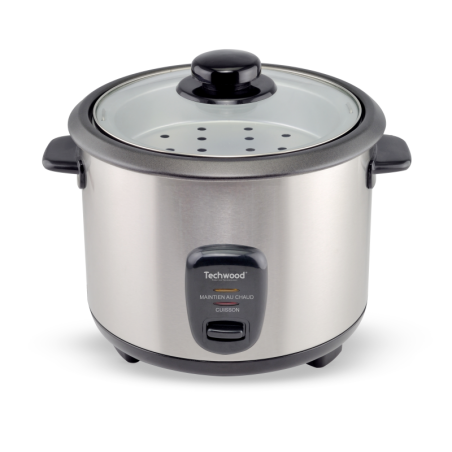 Cuiseur à riz multifonction en Inox 1,8 L avec Panier Vapeur Témoin de cuisson 700 W gris anti adhérente