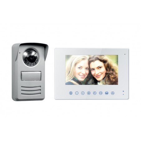 Interphone audio/vidéo couleur SEMAC 2 fils, Ecran 7pouces, Connexion 2 moniteurs en option, ouverture portail