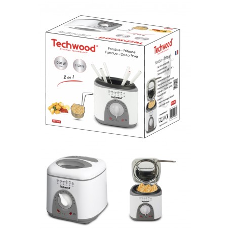 FRITEUSE + Appareil à FONDUE 2-en-1 950 W Désign Bl