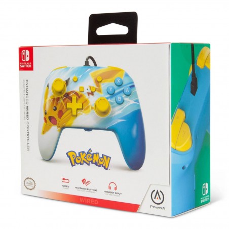 Manette Switch filaire Nintendo Pokémon Pikachu bleu jaune