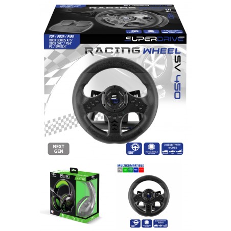 Volant et pédales de jeu Vidéo Pro Race Pro SV450 + casque gamer
