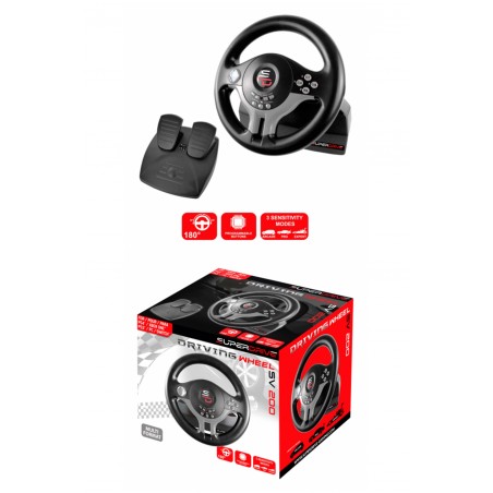 Volant et pédales de jeu Vidéo Pro Race Pro SV200 + casque gamer