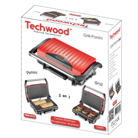 APPAREIL Grill Viande / Panini / Bac récupérateur de graisse 1 500 W