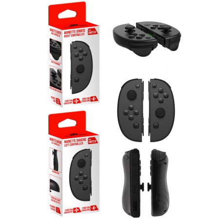 Pack 2 Manettes Switch iiCon Joycon Noires V2 pour Switch