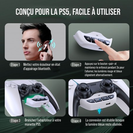 Adaptateur Bluetooth POUR manette PlayStation PS5