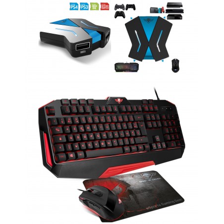 Pack gamer Pro-ultimate mk3 souris RGB + clavier RGB + tapis souris RGB + crossgame