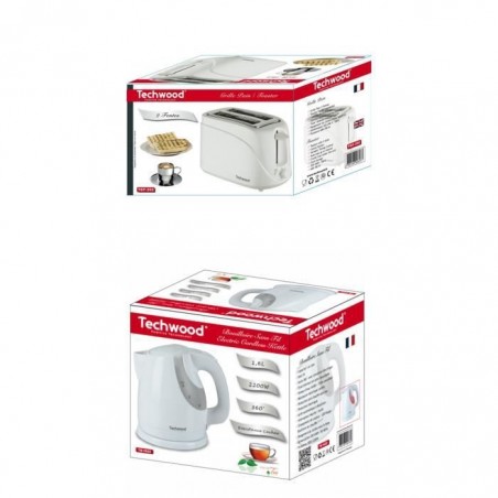 Pack DEJEUNER Bouilloire électrique blanche 1,6 L 22