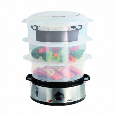 CUISEUR VAPEUR Inox 3 ETAGES gris Contenance 9 litres