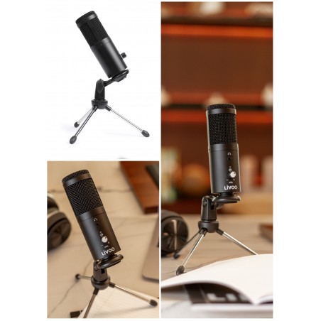 Microphone USB de table Capteur cardioïde Compatible Mac & PC