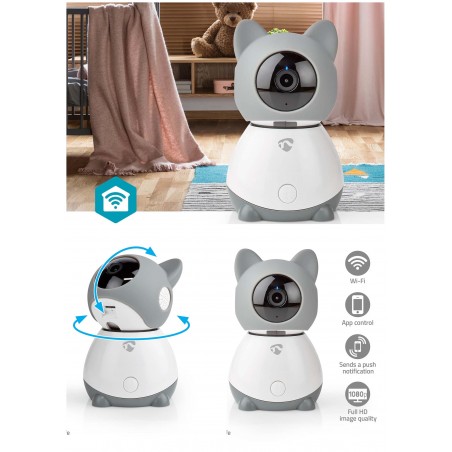 Caméra intérieure Wi-Fi Full HD 1080p Inclinaison du panoramique microSD (non inclus)