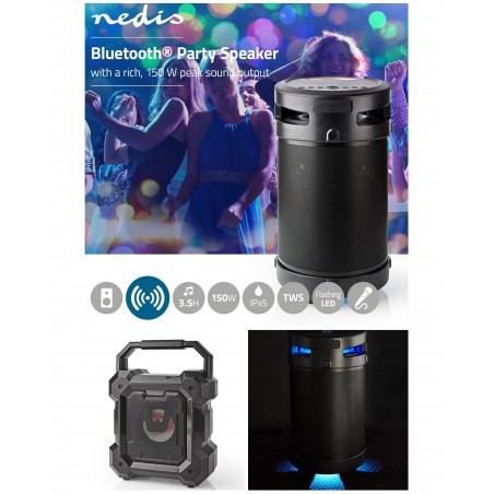 Enceinte sono portable Bluetooth karaoké USB-C IPX5 LED RGB – TWS + enceinte portable Bluetooth LED RGB