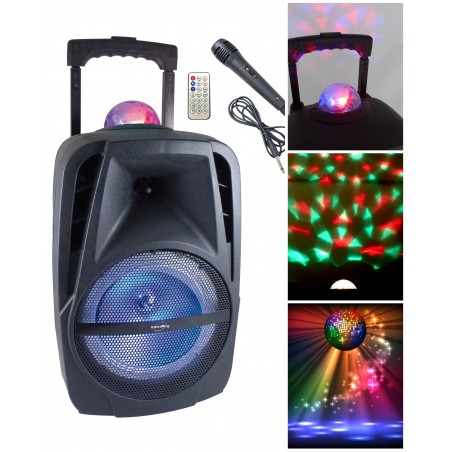 Enceinte sono portable party Bluetooth 450 w mobile USB TWS LED RGB msd radio FM