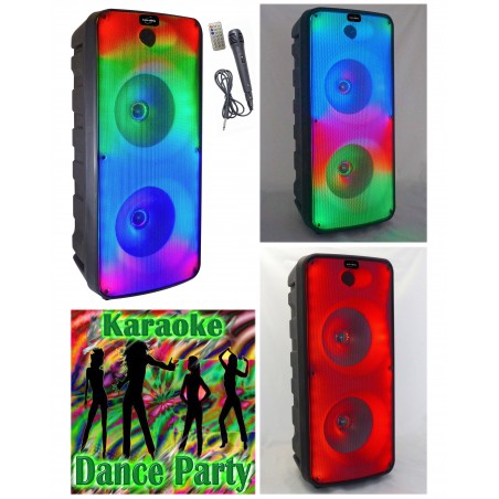 Enceinte sono portable party Bluetooth 800 w mobile USB TWS LED RGB msd télécommande +micro radio FM