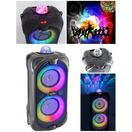 Enceinte sono portable party karaoké Bluetooth 400 w mobile USB TWS LED RGB msd radio FM