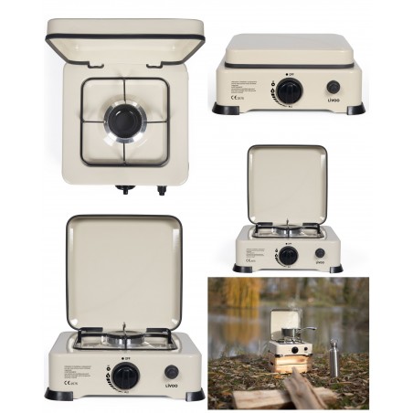 Réchaud gaz 1 brûleur Allumage automatique Piezo propane et butane thermostat 3 niveaux POUR CAMPING